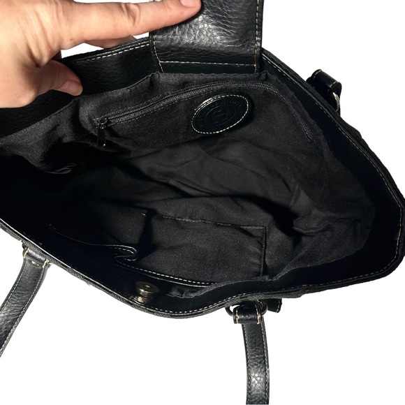 Etienne Aigner Shoulder L Black Logo Trapezoid Purse Bag - Picture 7 of 9